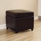 Baxton Studio Dark Brown Full Leather Storage Cube Ottoman A-1776 - alternate 3